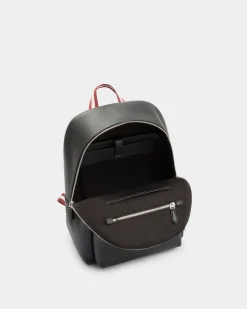 Code Backpack in Black Grained Leather