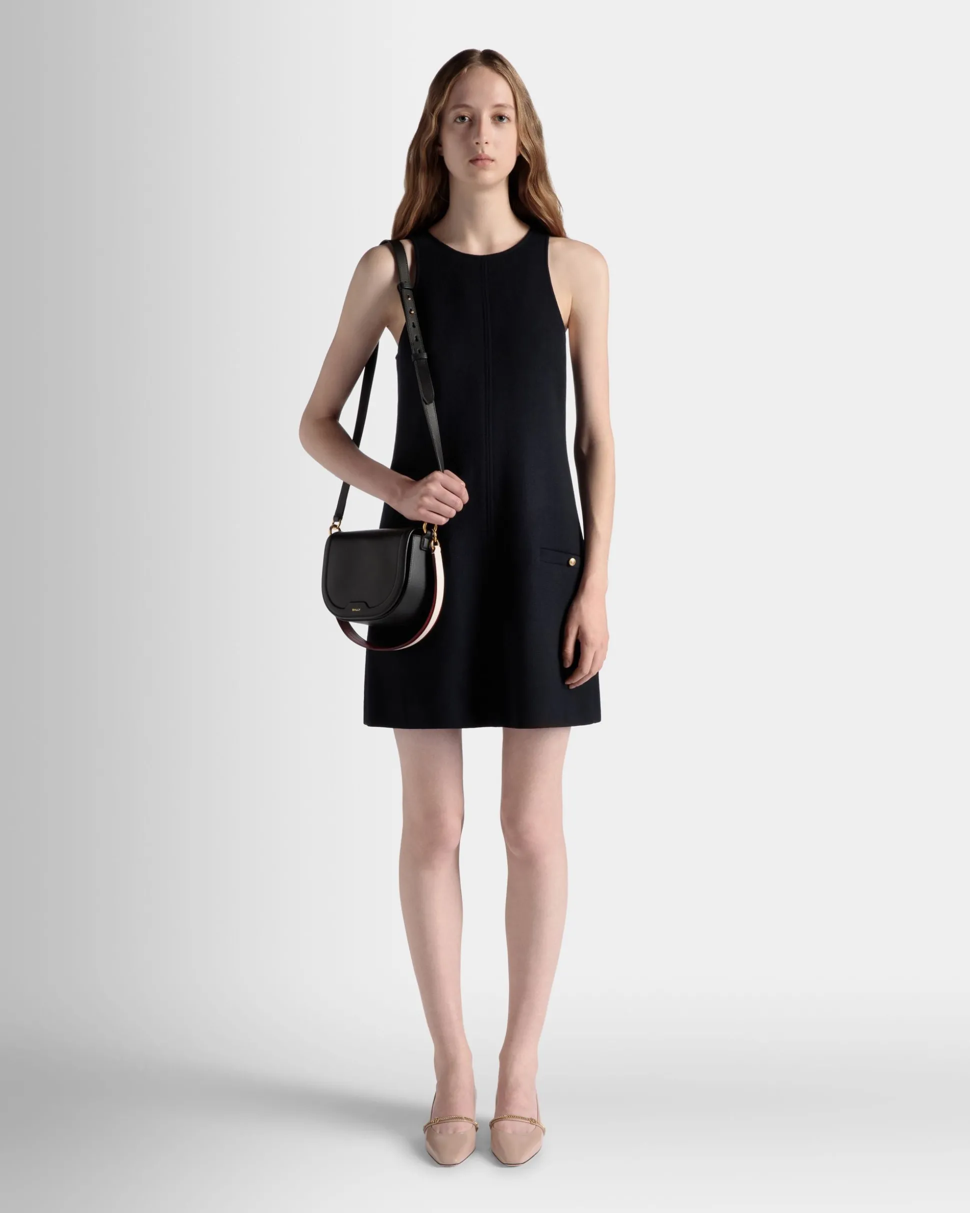 Code Crossbody Bag In Black Leather