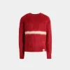 Crewneck Sweater In Red Mohair And Silk