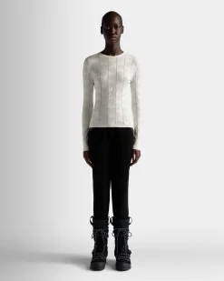 Crewneck Top In A Beige Silk Blend