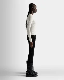 Crewneck Top In A Beige Silk Blend