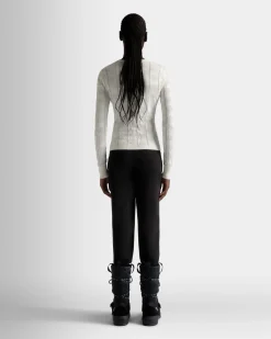 Crewneck Top In A Beige Silk Blend