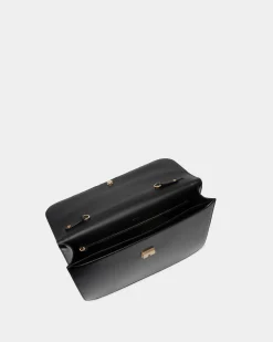 Deco Briefcase in Black Brushed Leather