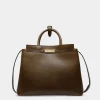 Deco Tote Bag In Marron Glacé Leather