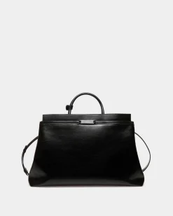 Deco Weekender In Black Leather