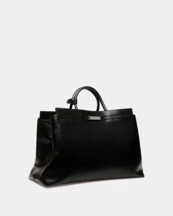 Deco Weekender In Black Leather