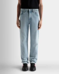 Denim Pants In Light Indigo Cotton