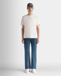 Denim Pants in Medium Blue Cotton