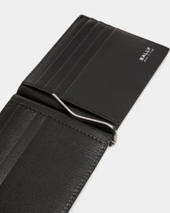 Easy Bally Bifold In Black Leather