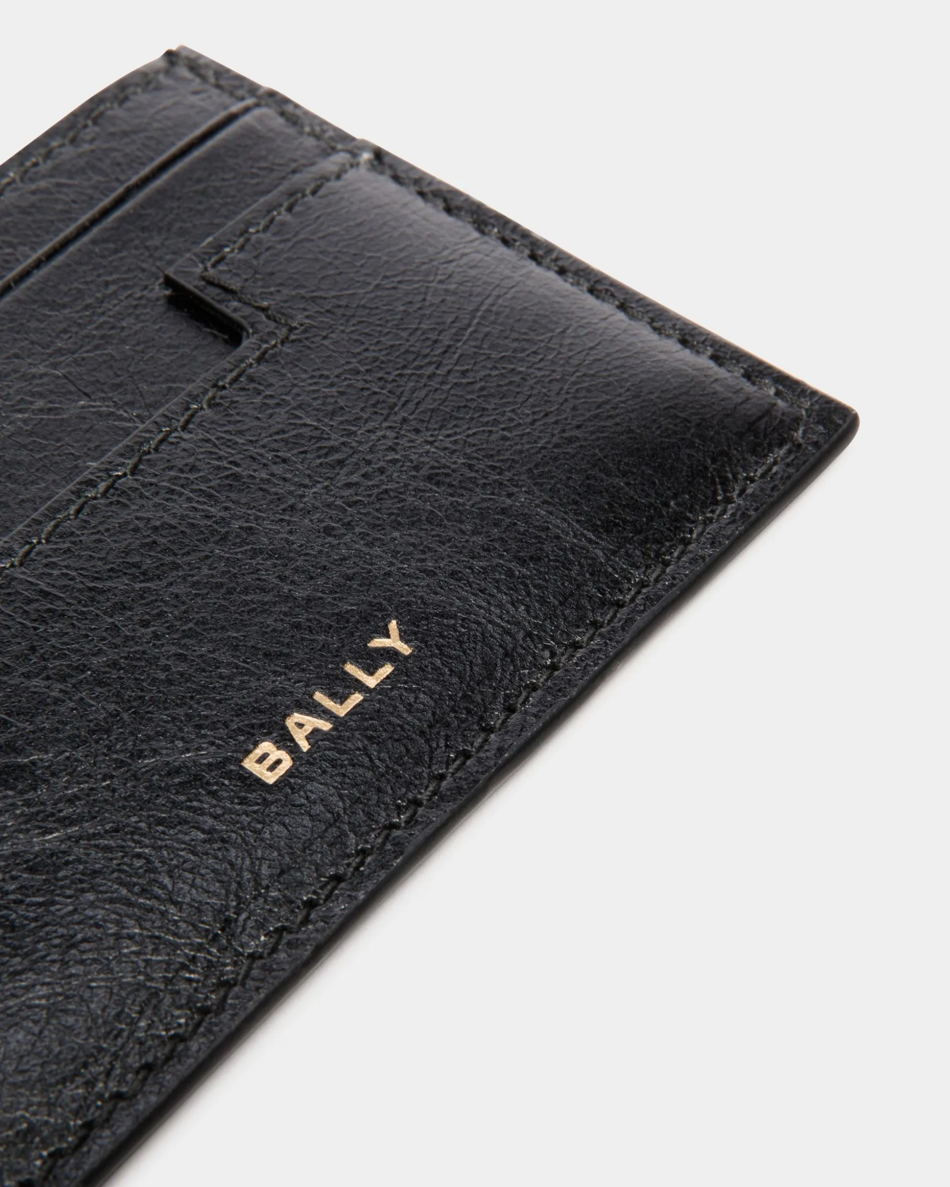 Easy Bally Card Holder In Black Leather