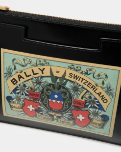 Easy Bally Pochette In Black Leather