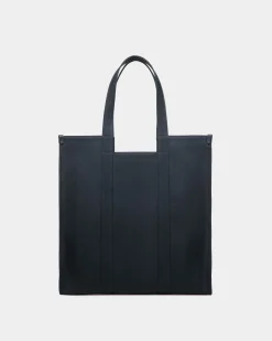 Easy Bally Tote In Navy Blue Cotton Canvas