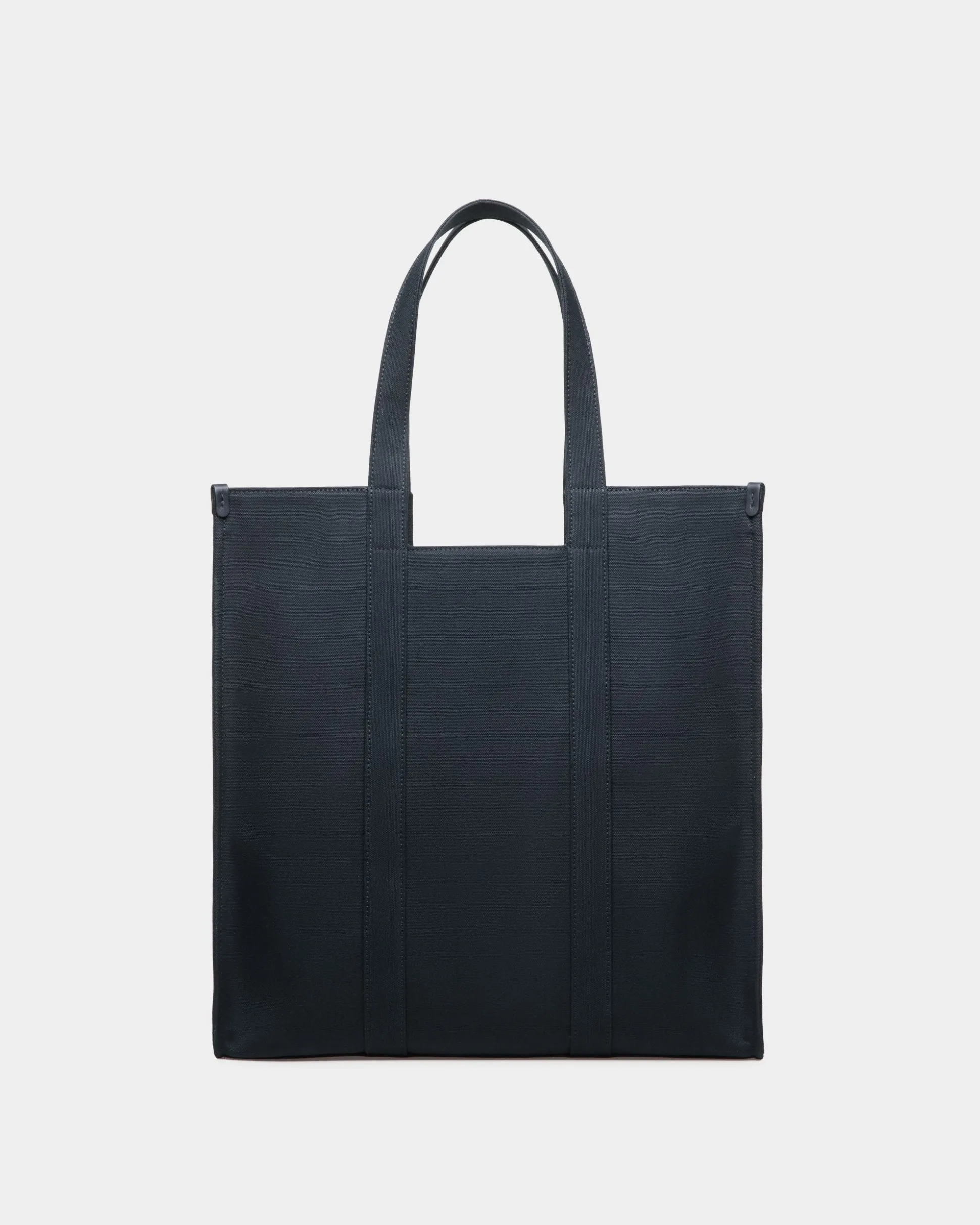 Easy Bally Tote In Navy Blue Cotton Canvas