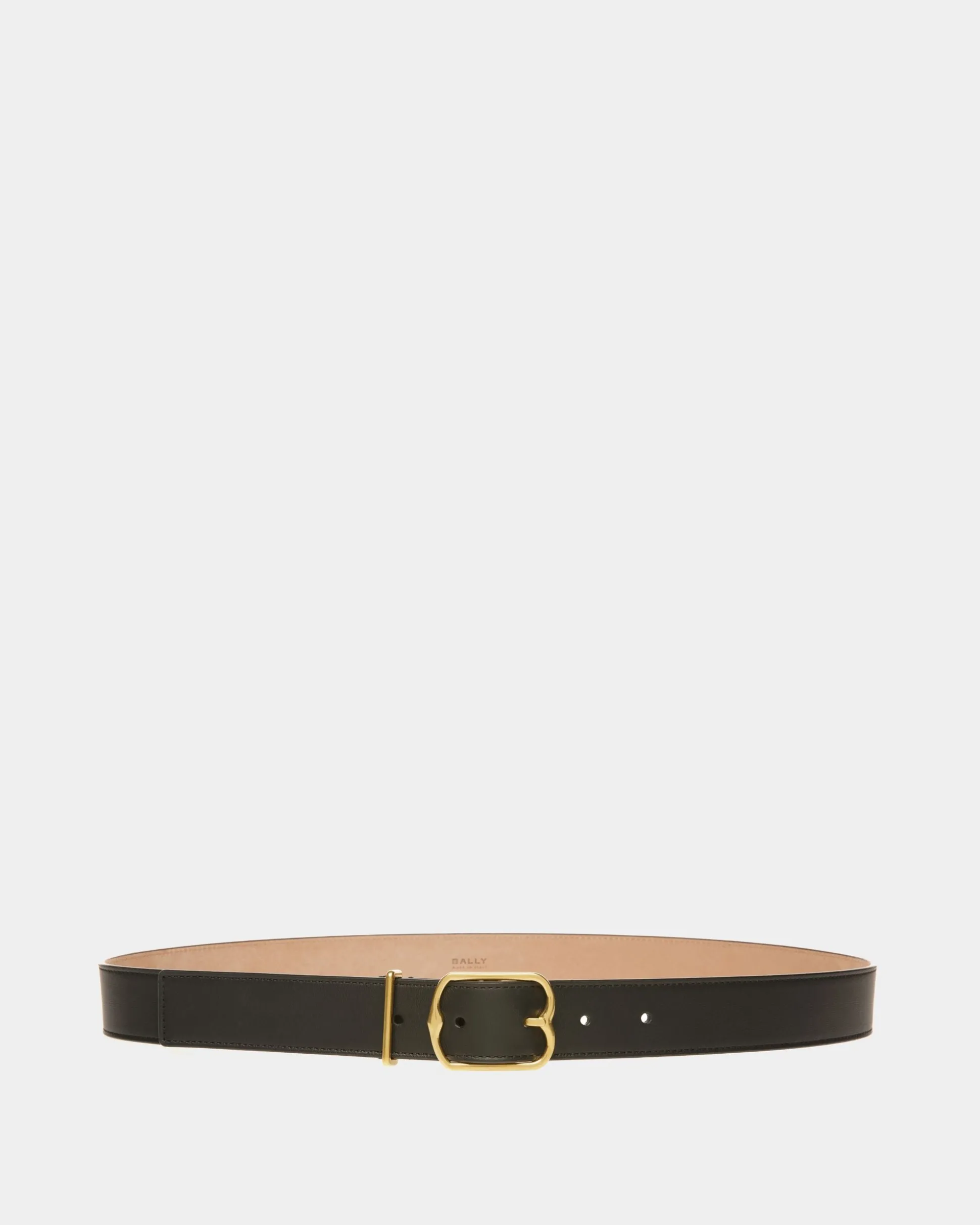 Emblem Belt In Black Leather