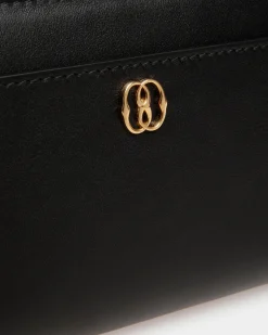 Emblem Long Wallet in Black Leather