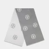 Emblem Scarf In Grey And White Wool