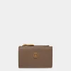 Emblem Wallet in Beige Leather