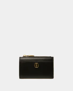 Emblem Wallet In Black Leather