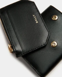 Emblem Wallet In Black Leather