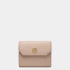 Emblem Wallet In Light Beige Leather