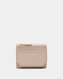 Emblem Wallet In Light Beige Leather