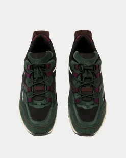 Faster Sneaker In Bottle Green Leather and Nylon