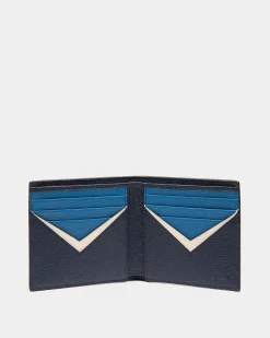 Flag Bifold Wallet in Blue Leather