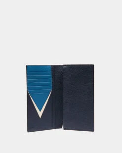 Flag Continental Wallet in Blue Leather