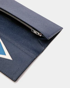 Flag Continental Wallet in Blue Leather