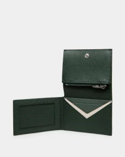 Flag Trifold in Bottle Green Leather