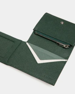 Flag Trifold in Bottle Green Leather