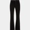 Flared Pants In Black Cotton Corduroy