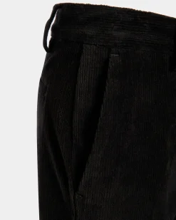 Flared Pants In Black Cotton Corduroy