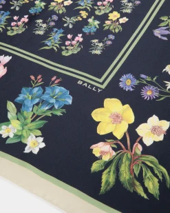 Foulard In Mountain Flower Print Silk