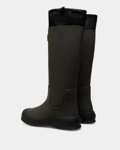 Frei Boot in Military Green Rubberized Leather