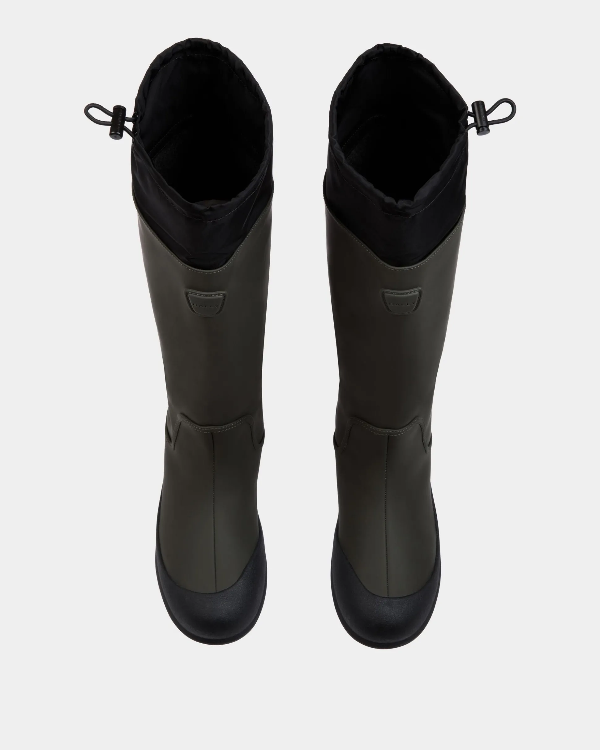 Frei Boot in Military Green Rubberized Leather