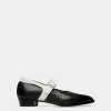 Glendale Mary-Jane In Black and White Leather