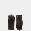 Gloves With a Bally Crest Logo In Black Leather