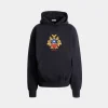 Hoodie With Bally Crest Logo In Navy Blue Cotton