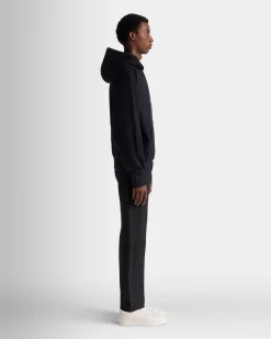 Hoodie With Bally Crest Logo In Navy Blue Cotton