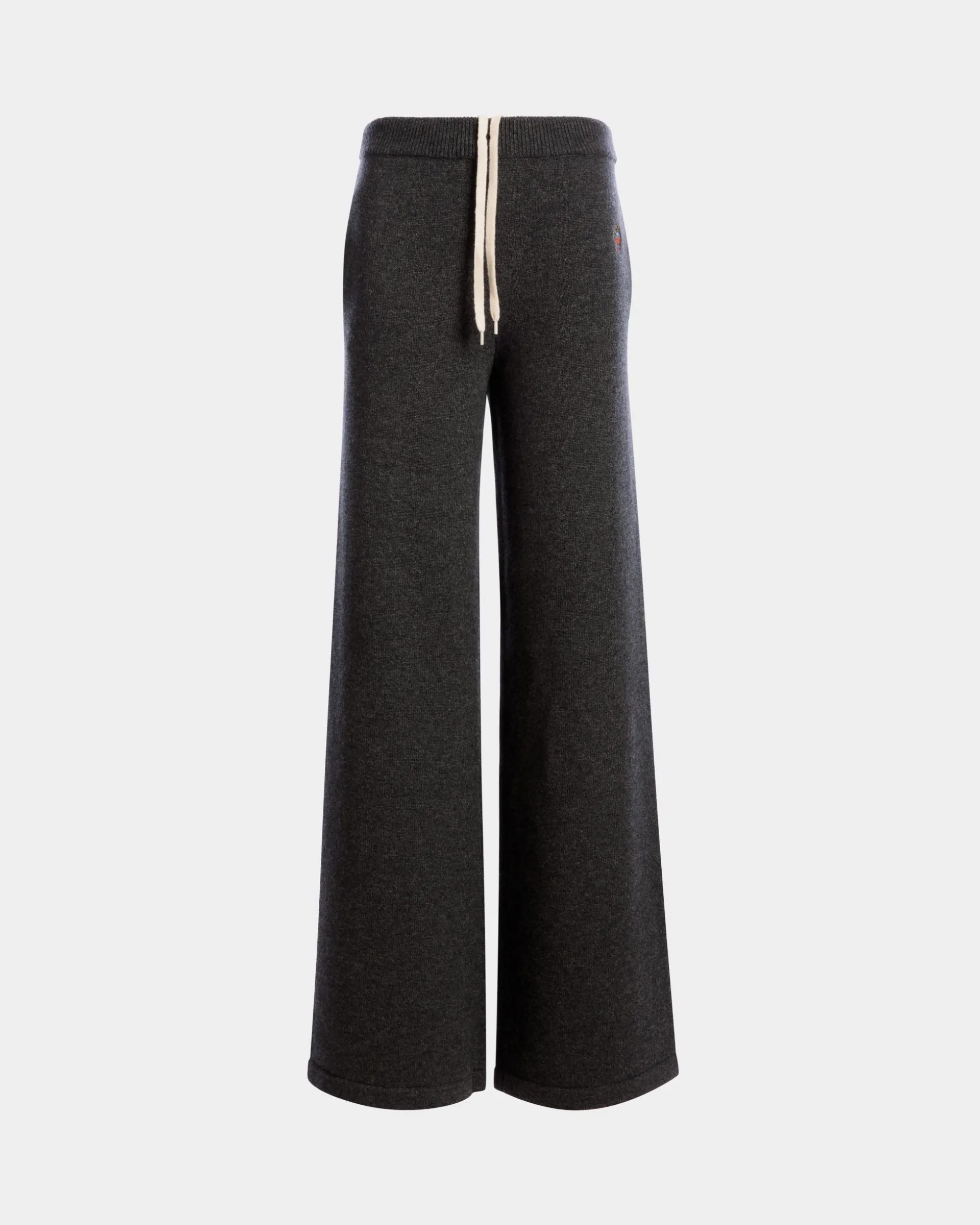 Knit Pants In Dark Grey Wool And Cashmere