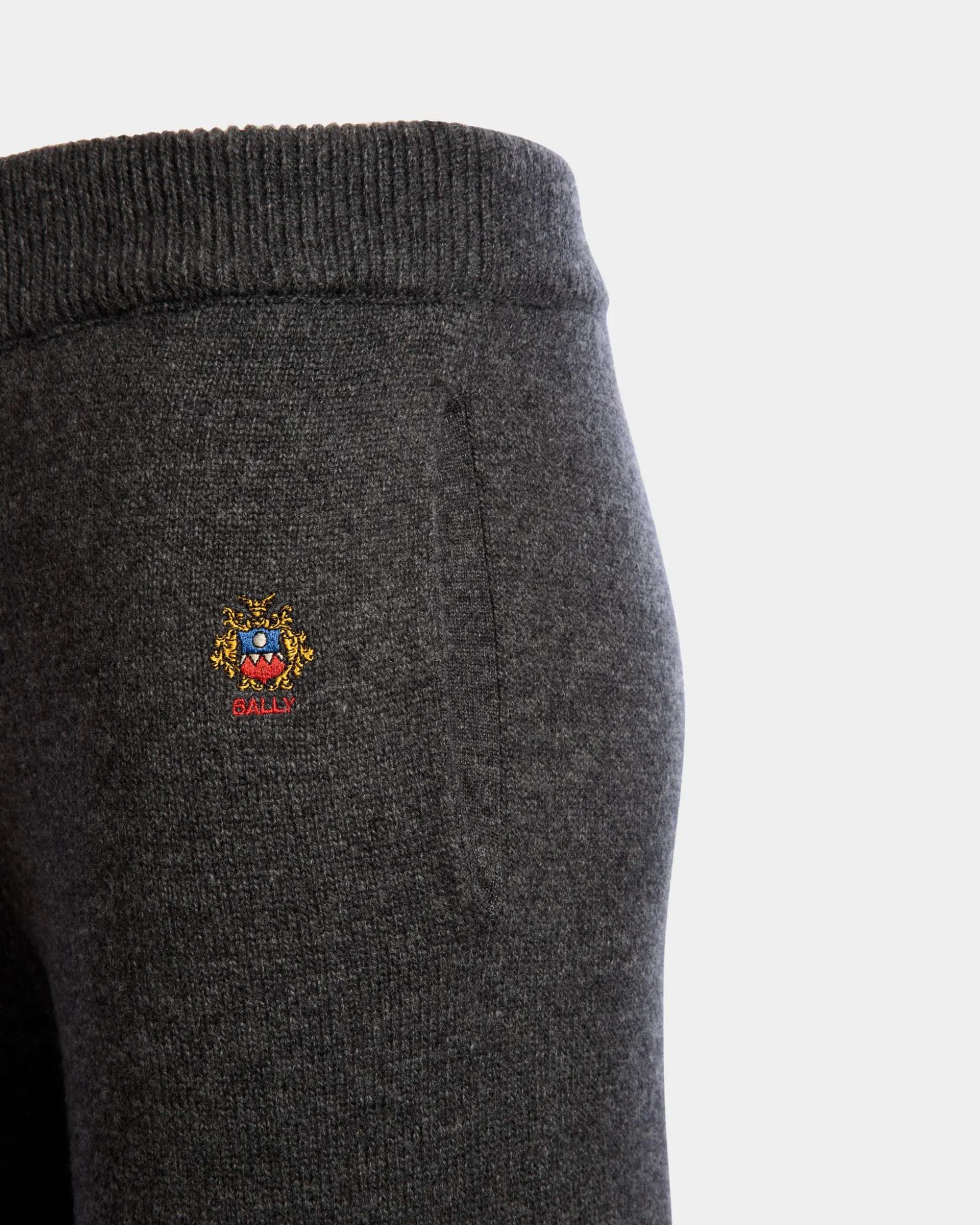 Knit Pants In Dark Grey Wool And Cashmere