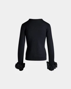 Knit Top In Navy Blue Mohair And Silk