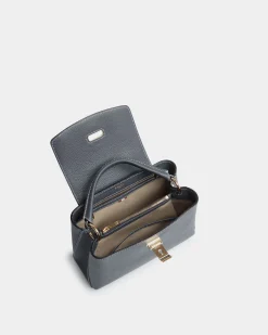 Lock Me Small Top Handle Bag in Leather