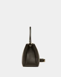 Lock Me Top Handle Bag In Black Leather