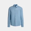 Long Sleeve Shirt In Light Blue Cotton
