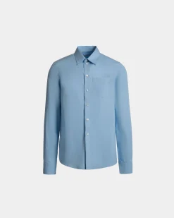 Long Sleeve Shirt In Light Blue Cotton