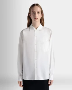 Long Sleeve Shirt In White Cotton