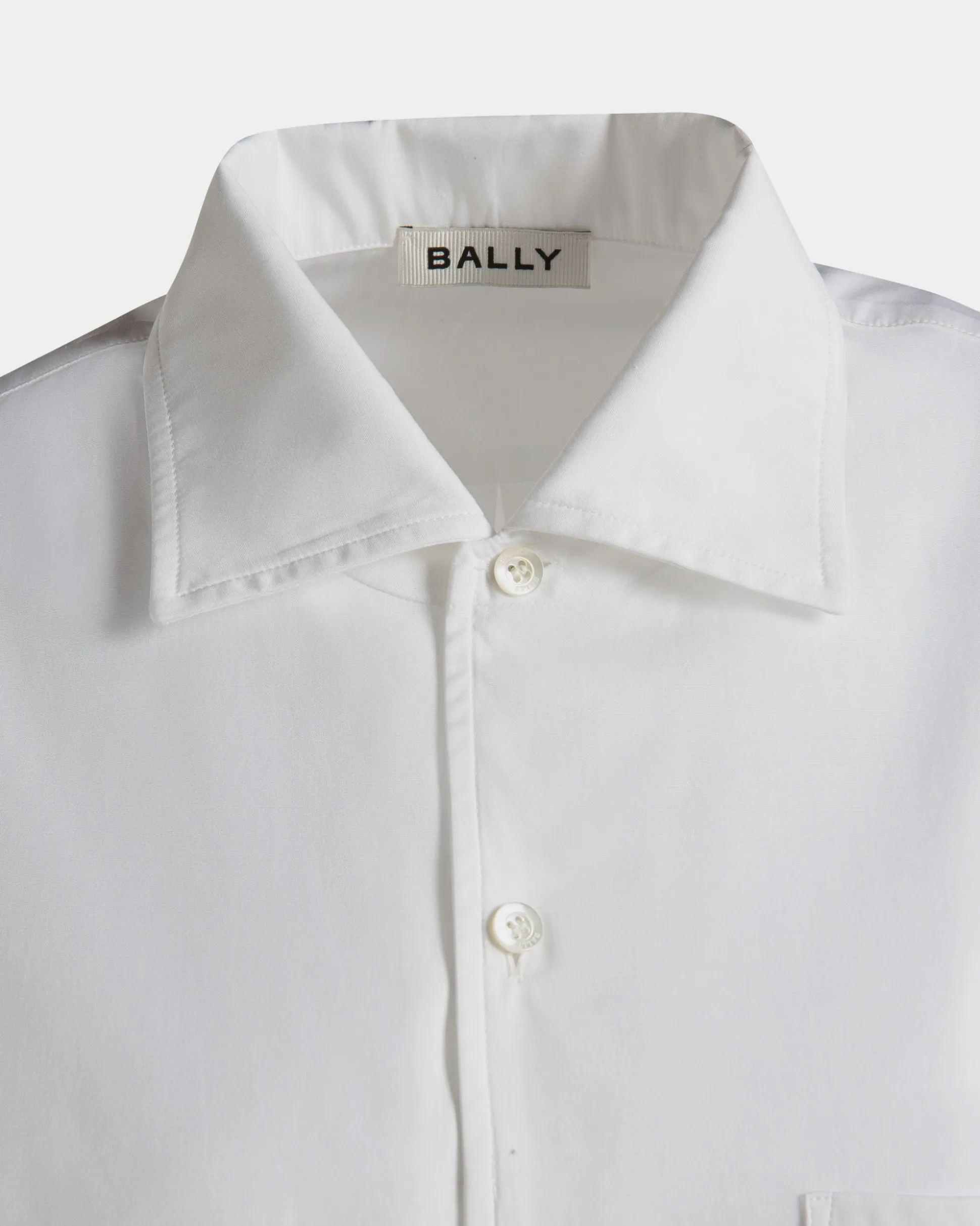 Long Sleeve Shirt In White Cotton