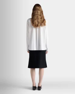 Long Sleeve Shirt In White Cotton